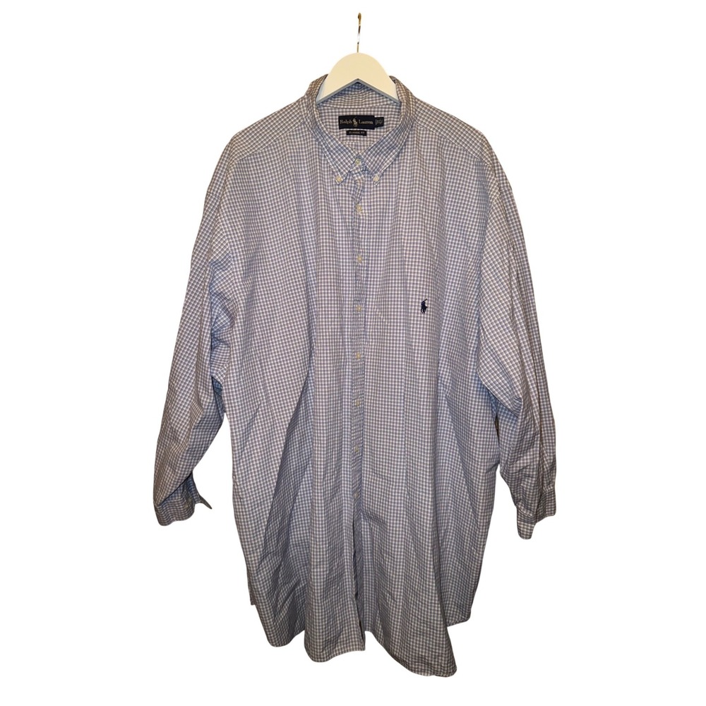 Ralph Lauren Classic Fit Plaid Button Down Shirt Men's 22" neck 36/37 sleeves